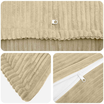 Cushion Cover 6 pcs HOUTEN Light Green Grey 50 x 75 cm Corduroy