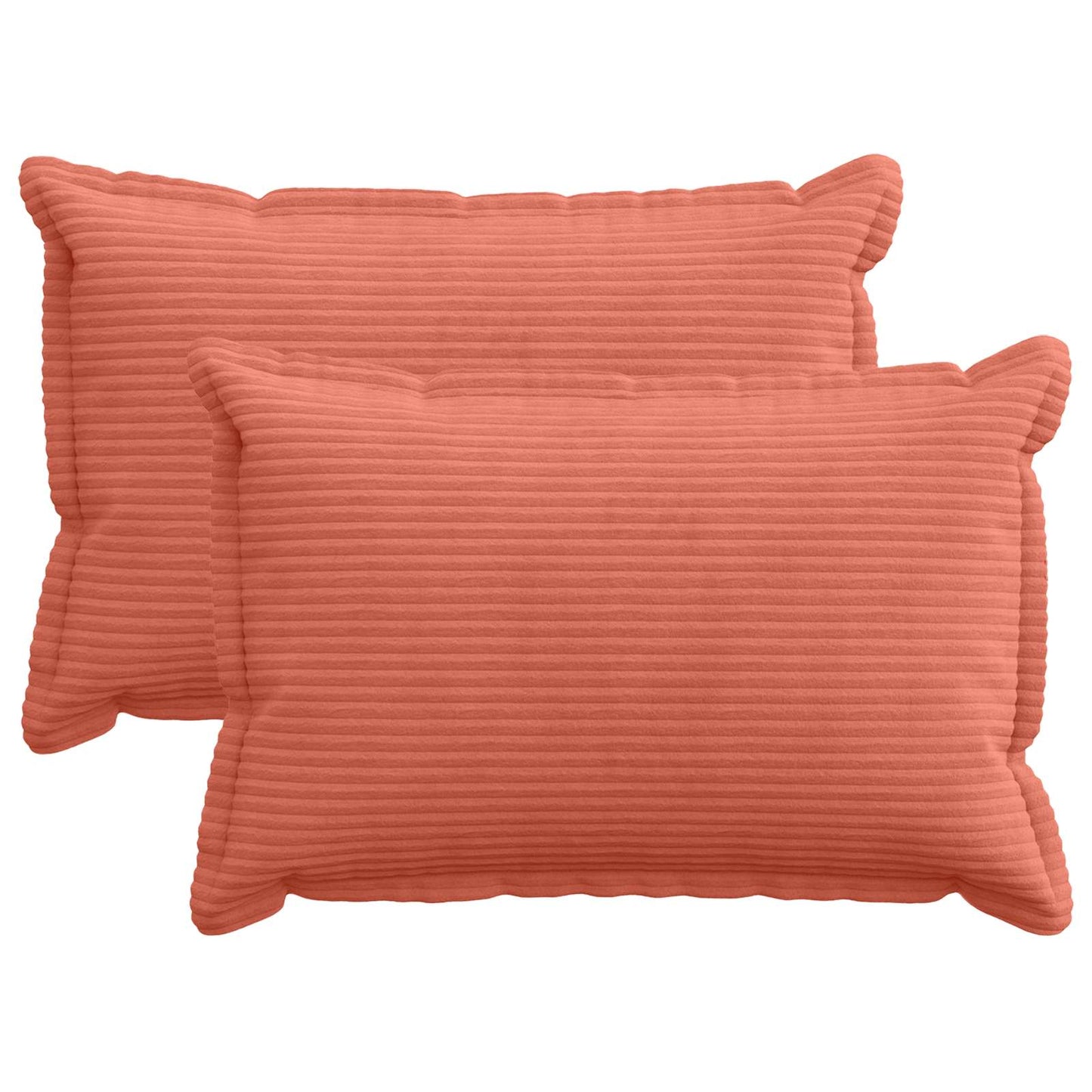 Cushion Cover 2 pcs HOUTEN Red Orange 50 x 75 cm Corduroy