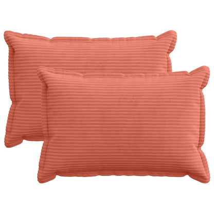 Cushion Cover 2 pcs HOUTEN Red Orange 50 x 75 cm Corduroy