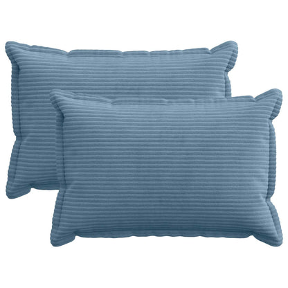 Cushion Cover 2 pcs HOUTEN Blue 50 x 75 cm Corduroy