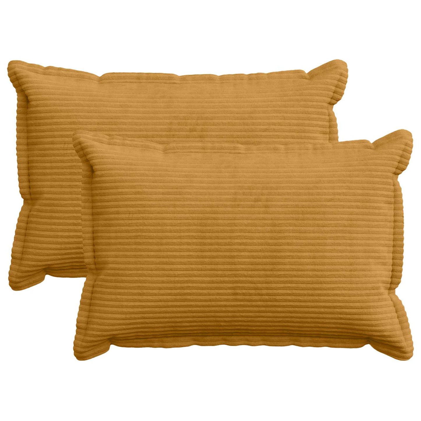Cushion Cover 2 pcs HOUTEN Yellow 50 x 75 cm Corduroy