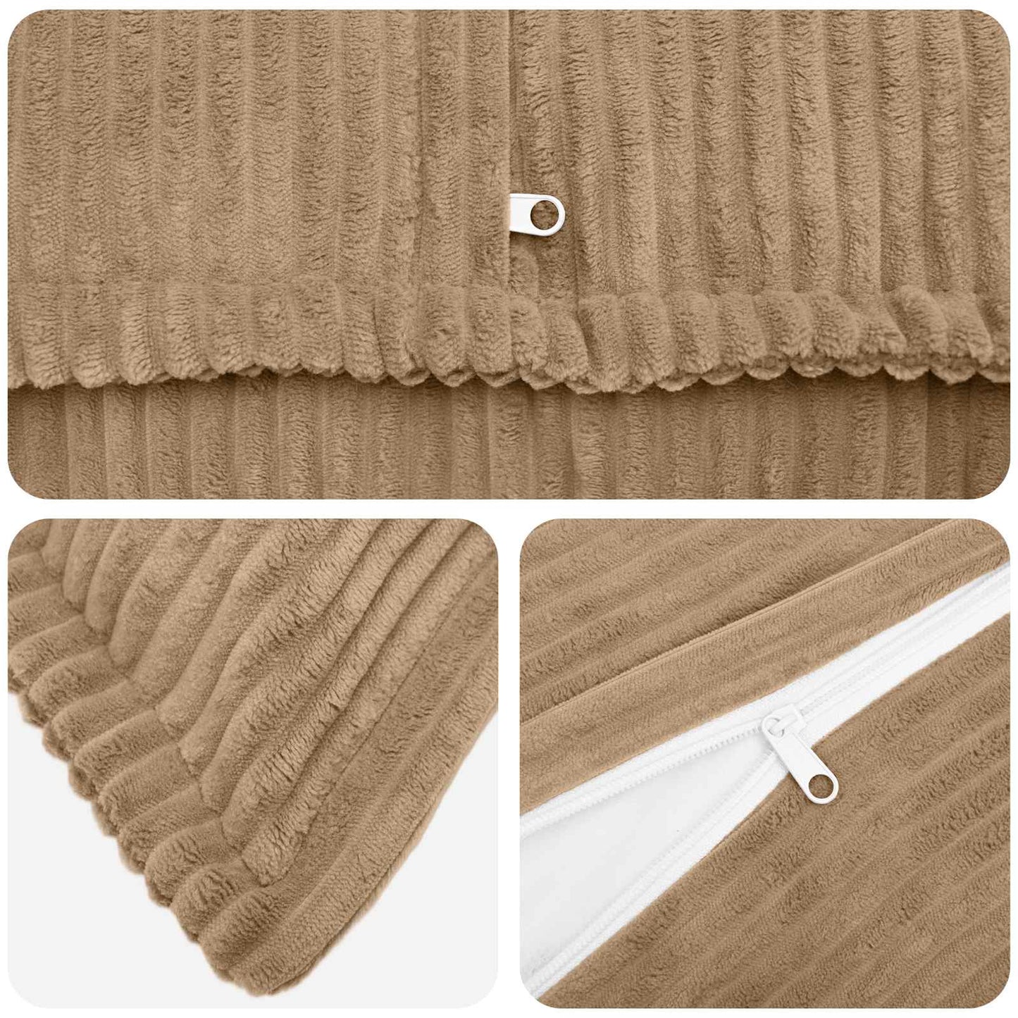 Cushion Cover 6 pcs HOUTEN Brown 50 x 75 cm Corduroy