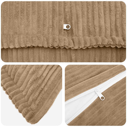 Cushion Cover 6 pcs HOUTEN Brown 50 x 75 cm Corduroy