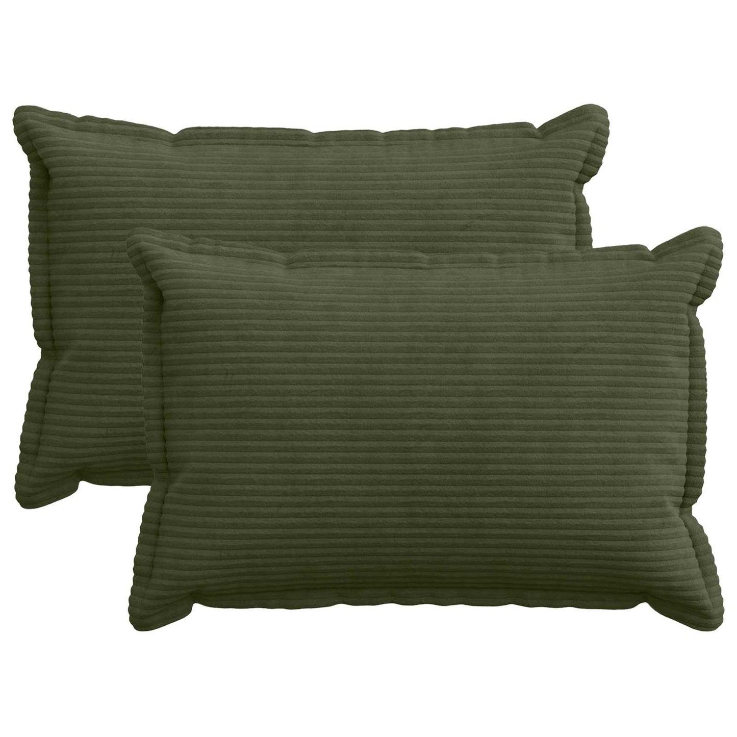 Cushion Cover 2 pcs HOUTEN Green 50 x 75 cm Corduroy