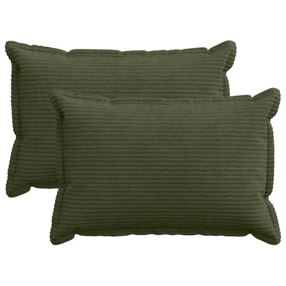 Cushion Cover 2 pcs HOUTEN Green 50 x 75 cm Corduroy