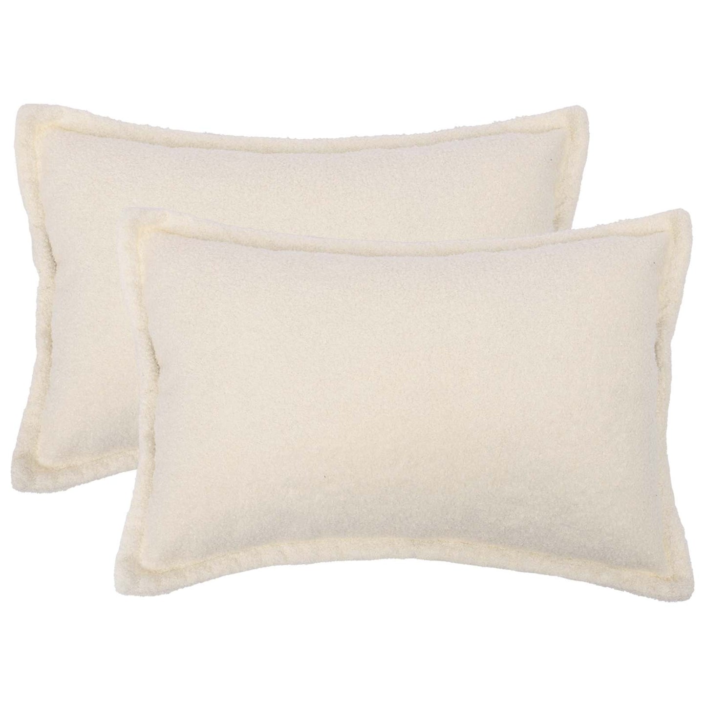 Cushion Cover 2 pcs HOUTEN Cream 50 x 75 cm Bouclé