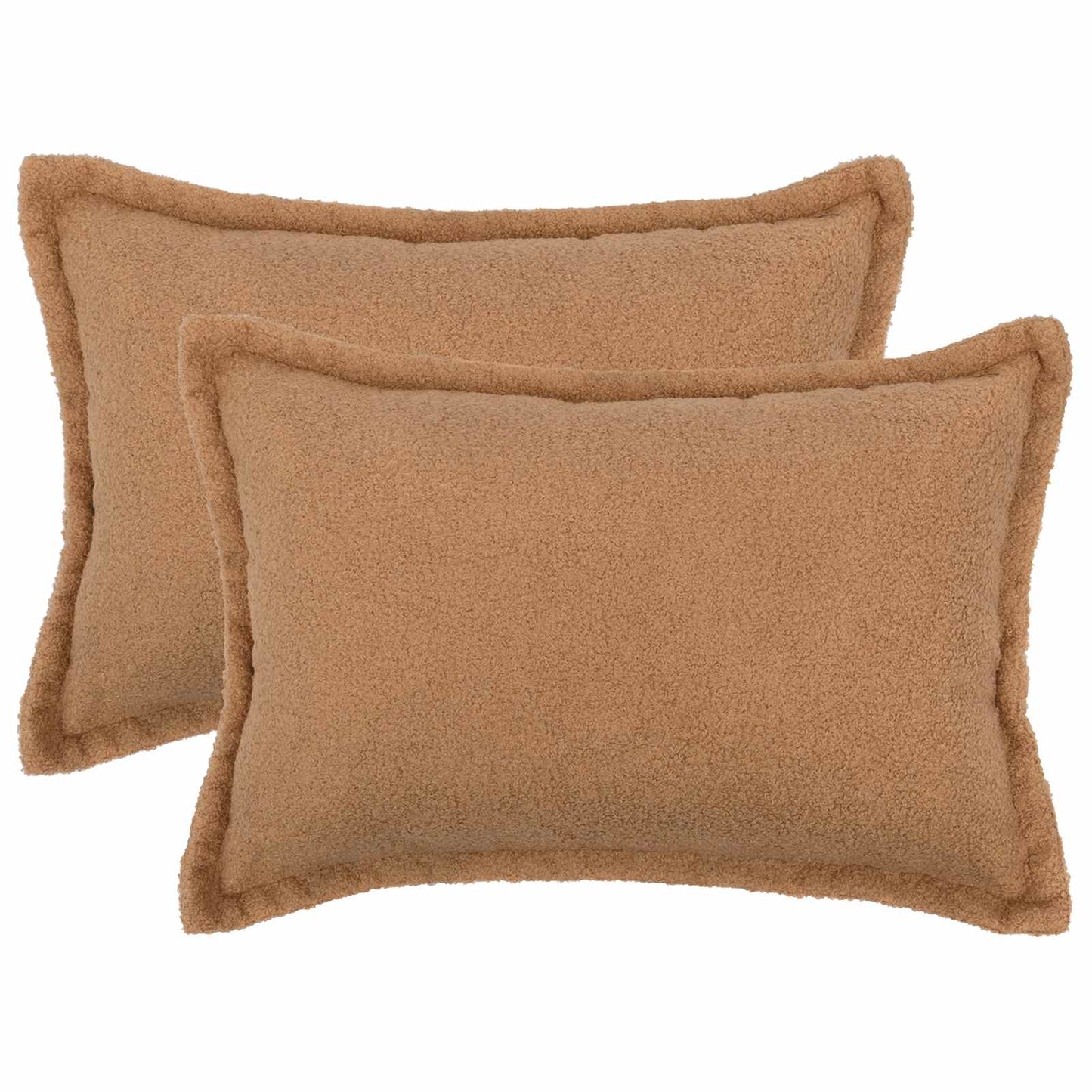 Cushion Cover 2 pcs HOUTEN Beige 50 x 75 cm Bouclé