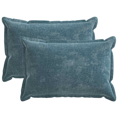 Cushion Cover 2 pcs HOUTEN Blue 50 x 75 cm Chenille Fabric
