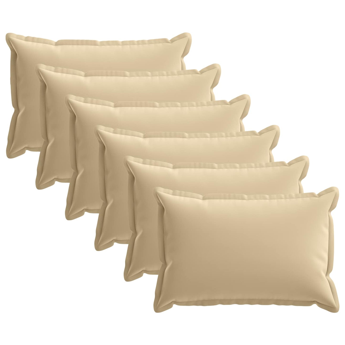 Cushion Cover 6 pcs HOUTEN Beige 50 x 75 cm Polyester