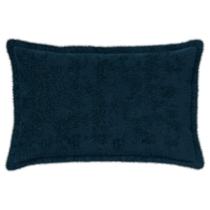 Cushion Cover 6 pcs HOUTEN Navy Blue 50 x 75 cm Faux Rabbit Fur