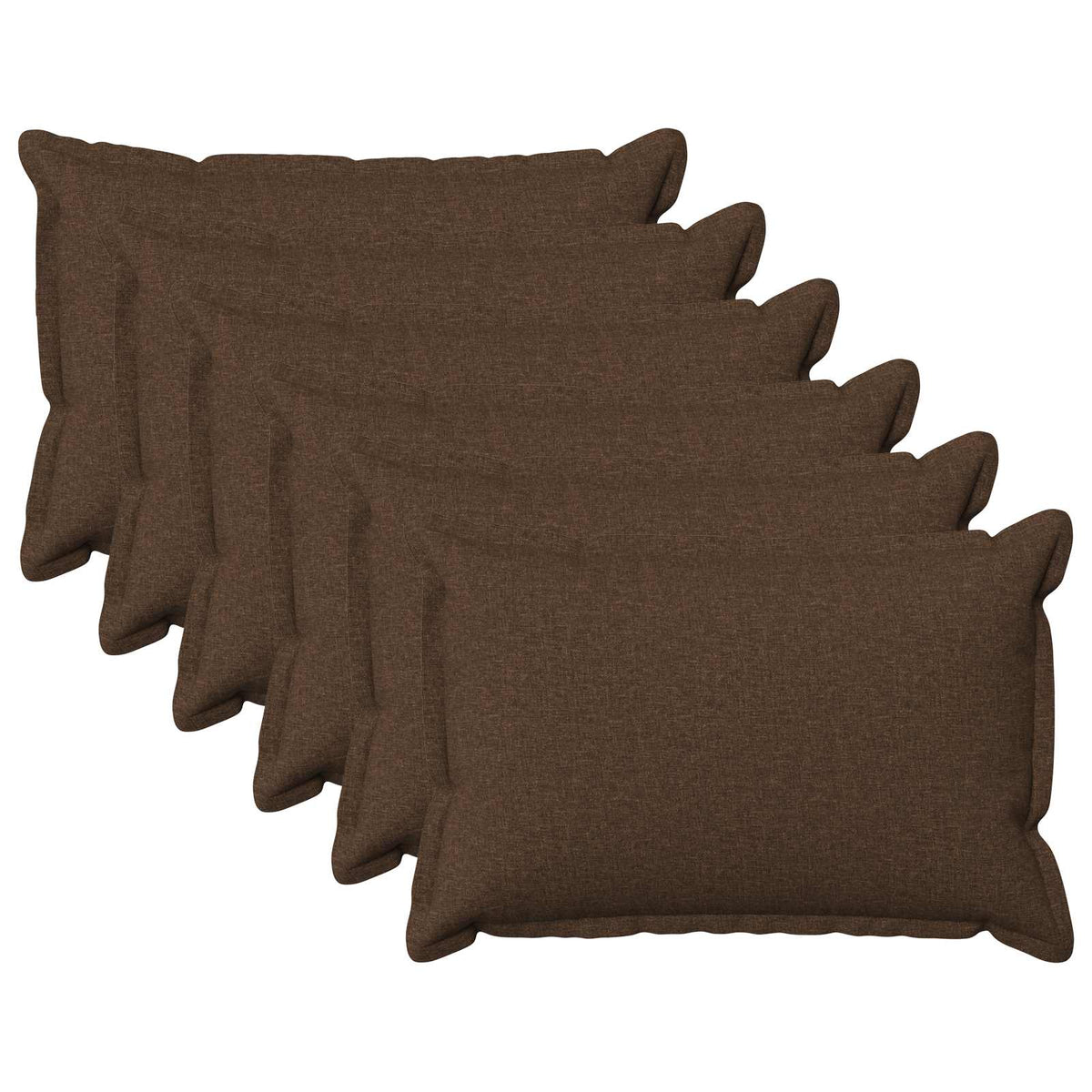 Cushion Cover 6 pcs HOUTEN Brown 50 x 80 cm Faux Linen