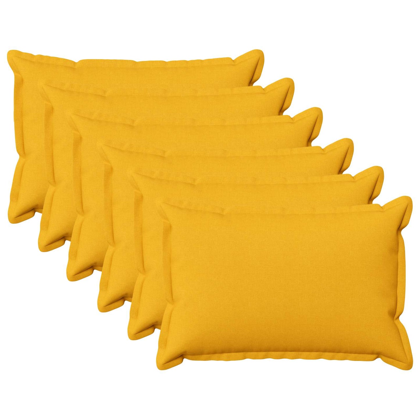 Cushion Cover 6 pcs HOUTEN Light Yellow 50 x 80 cm Faux Linen