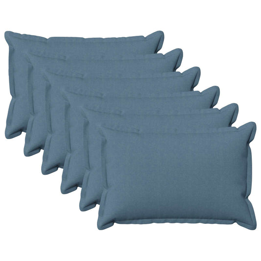 Cushion Cover 6 pcs HOUTEN Jeans Blue 50 x 80 cm Faux Linen