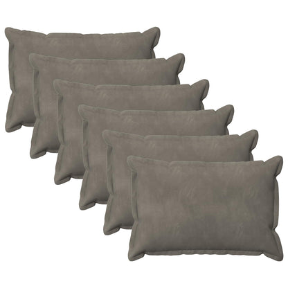 Cushion Cover 6 pcs HOUTEN Light Grey 50 x 80 cm Velvet