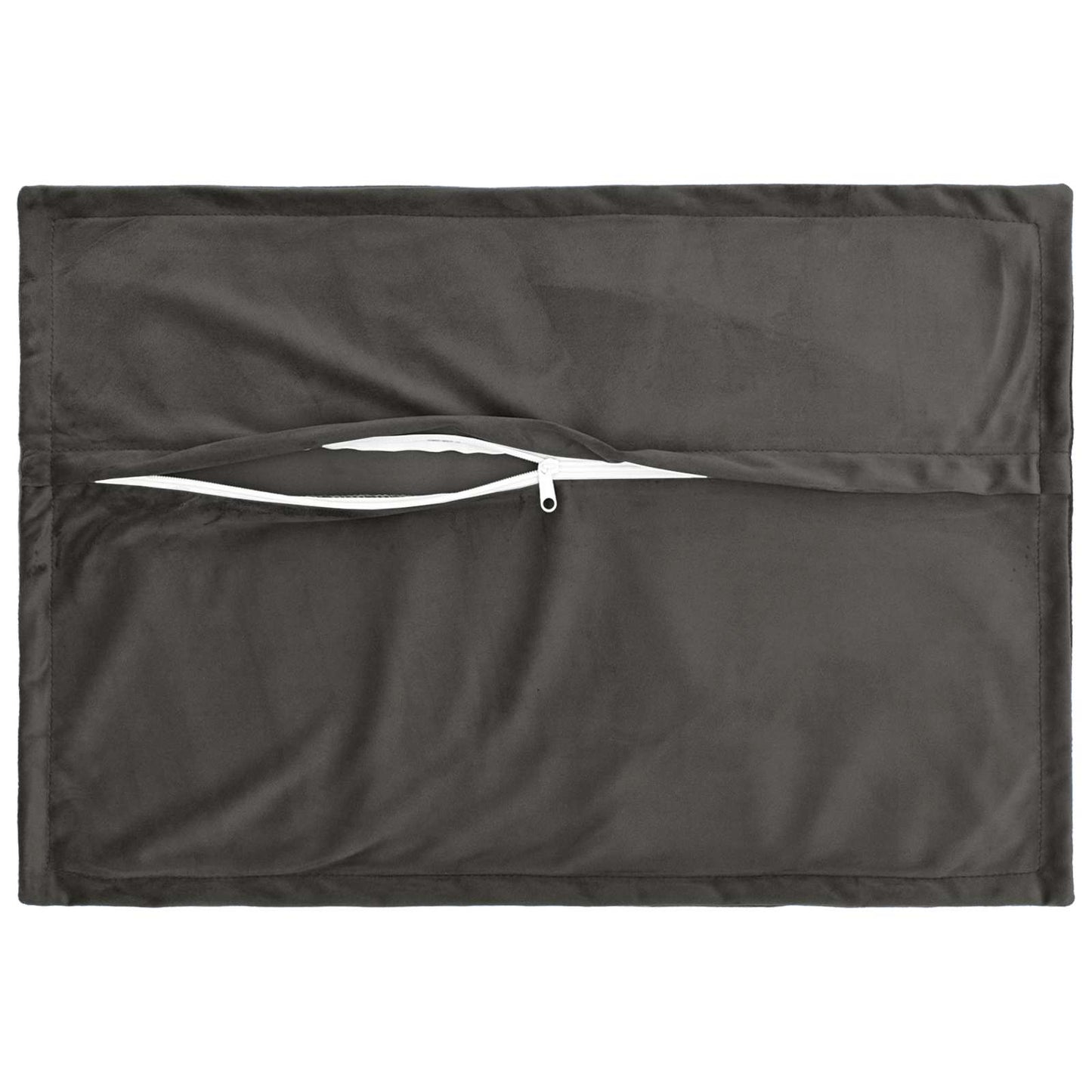 Cushion Cover 2 pcs HOUTEN Dark Grey 50 x 80 cm Velvet