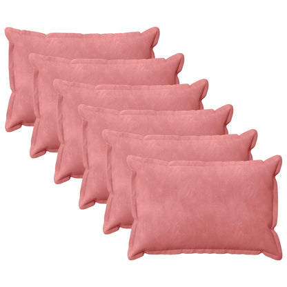Cushion Cover 6 pcs HOUTEN Pink 50 x 80 cm Velvet