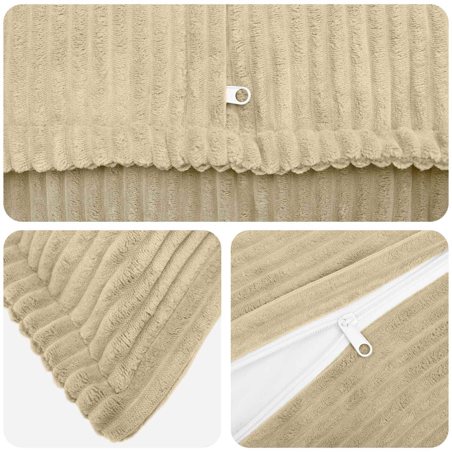 Cushion Cover 2 pcs HOUTEN Light Green Grey 50 x 80 cm Corduroy