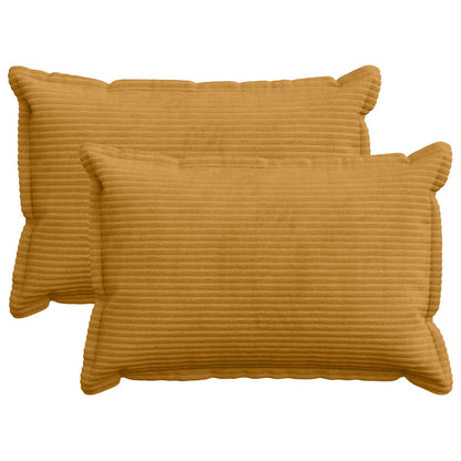 Cushion Cover 2 pcs HOUTEN Yellow 50 x 80 cm Corduroy