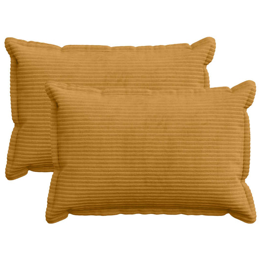 Cushion Cover 2 pcs HOUTEN Yellow 50 x 80 cm Corduroy
