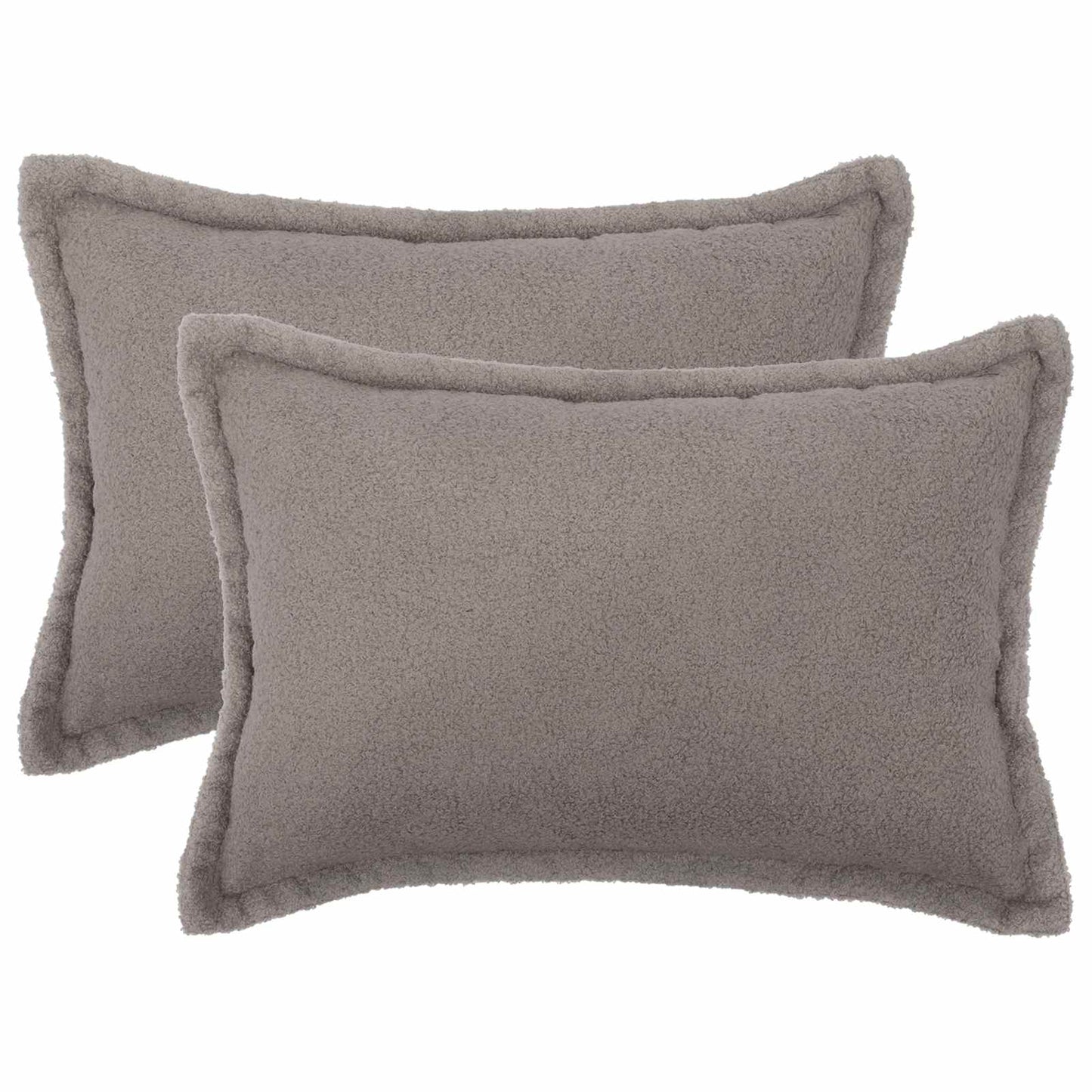 Cushion Cover 2 pcs HOUTEN Light Grey 50 x 80 cm Bouclé