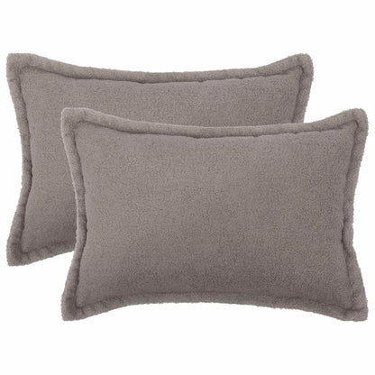 Cushion Cover 2 pcs HOUTEN Light Grey 50 x 80 cm Bouclé