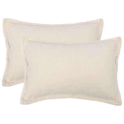Cushion Cover 2 pcs HOUTEN Cream 50 x 80 cm Bouclé