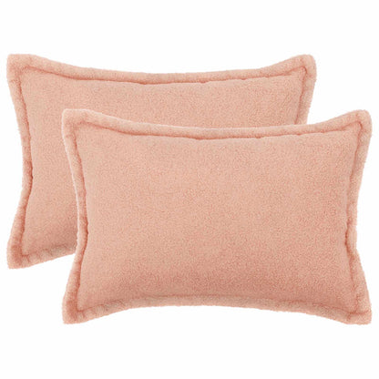 Cushion Cover 2 pcs HOUTEN Pink 50 x 80 cm Bouclé