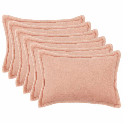 Cushion Cover 6 pcs HOUTEN Pink 50 x 80 cm Bouclé