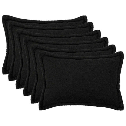 Cushion Cover 6 pcs HOUTEN Black 50 x 80 cm Bouclé