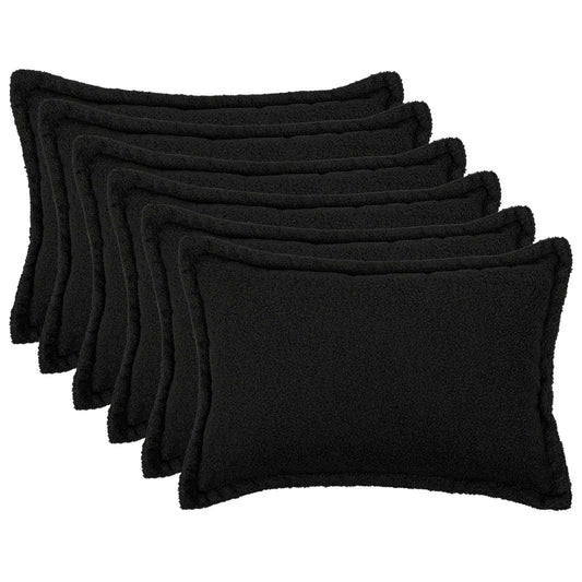 Cushion Cover 6 pcs HOUTEN Black 50 x 80 cm Bouclé