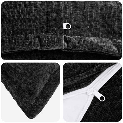 Cushion Cover 2 pcs HOUTEN Anthracite 50 x 80 cm