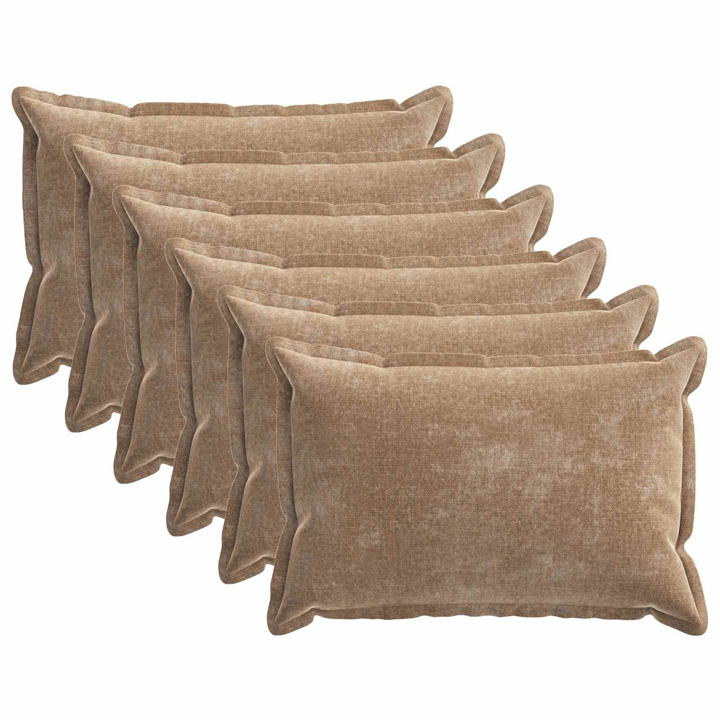 Cushion Cover 6 pcs HOUTEN Brown 50 x 80 cm Chenille Fabric