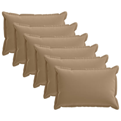 Cushion Cover 6 pcs HOUTEN Taupe 50 x 80 cm Polyester