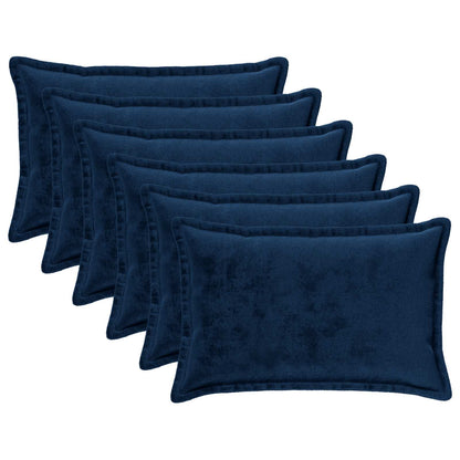 Cushion Cover 6 pcs HOUTEN Navy Blue 50 x 80 cm Flannel