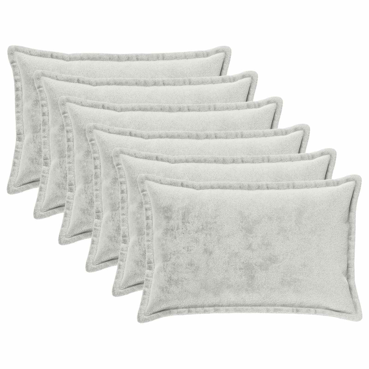 Cushion Cover 6 pcs HOUTEN Light Grey 50 x 80 cm Flannel