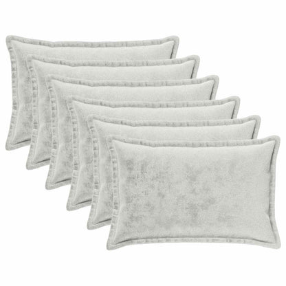 Cushion Cover 6 pcs HOUTEN Light Grey 50 x 80 cm Flannel