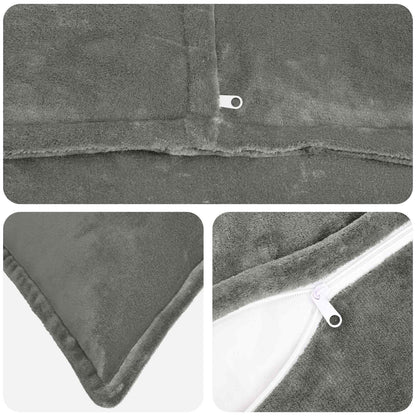 Cushion Cover 2 pcs HOUTEN Dark Grey 50 x 80 cm Flannel