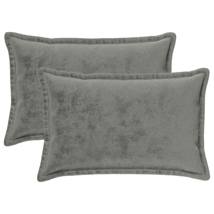 Cushion Cover 2 pcs HOUTEN Dark Grey 50 x 80 cm Flannel
