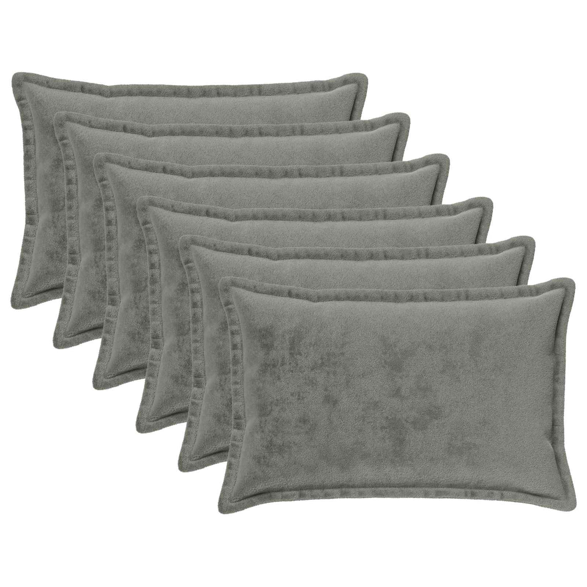 Cushion Cover 6 pcs HOUTEN Dark Grey 50 x 80 cm Flannel