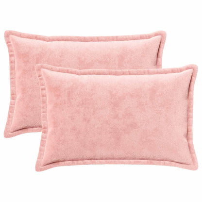 Cushion Cover 2 pcs HOUTEN Pink 50 x 80 cm Flannel