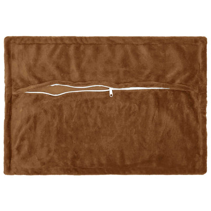 Cushion Cover 2 pcs HOUTEN Light Brown 50 x 80 cm Flannel