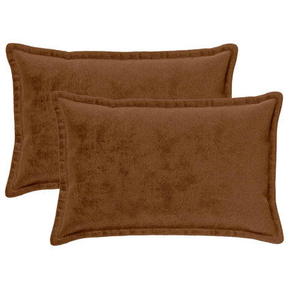 Cushion Cover 2 pcs HOUTEN Light Brown 50 x 80 cm Flannel