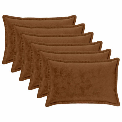 Cushion Cover 6 pcs HOUTEN Light Brown 50 x 80 cm Flannel