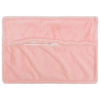 Cushion Cover 6 pcs HOUTEN Pink 50 x 80 cm Faux Rabbit Fur