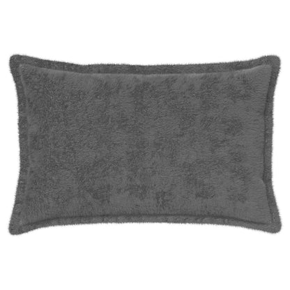 Cushion Cover 6 pcs HOUTEN Dark Grey 50 x 80 cm Faux Rabbit Fur