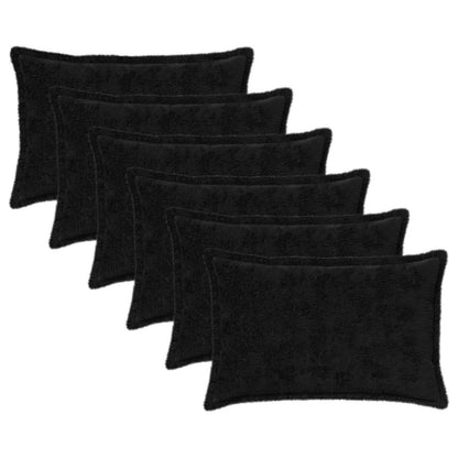Cushion Cover 6 pcs HOUTEN Black 50 x 80 cm Faux Rabbit Fur