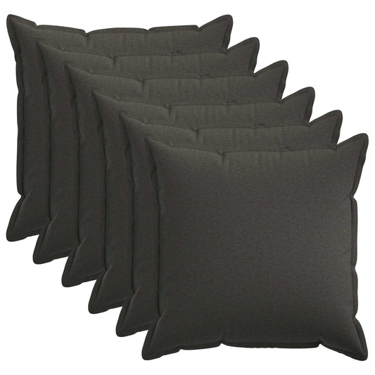 Cushion Cover 6 pcs HOUTEN Dark Grey 55 x 55 cm Faux Linen