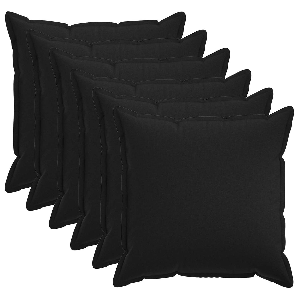 Cushion Cover 6 pcs HOUTEN Black 55 x 55 cm Faux Linen