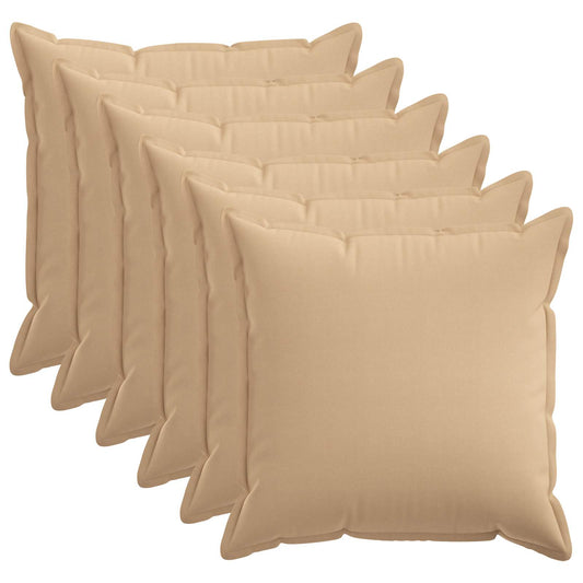 Cushion Cover 6 pcs HOUTEN Cream 55 x 55 cm Faux Linen