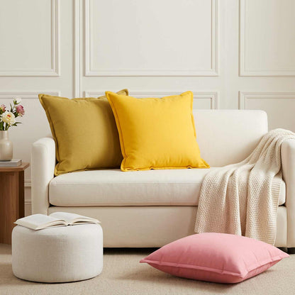 Cushion Cover 6 pcs HOUTEN Light Green 60 x 60 cm Faux Linen